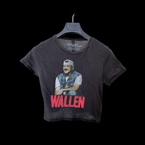 Morgan Wallen Long Live Cowgirls Women's Baby T-shirt Crop Size Medium Black